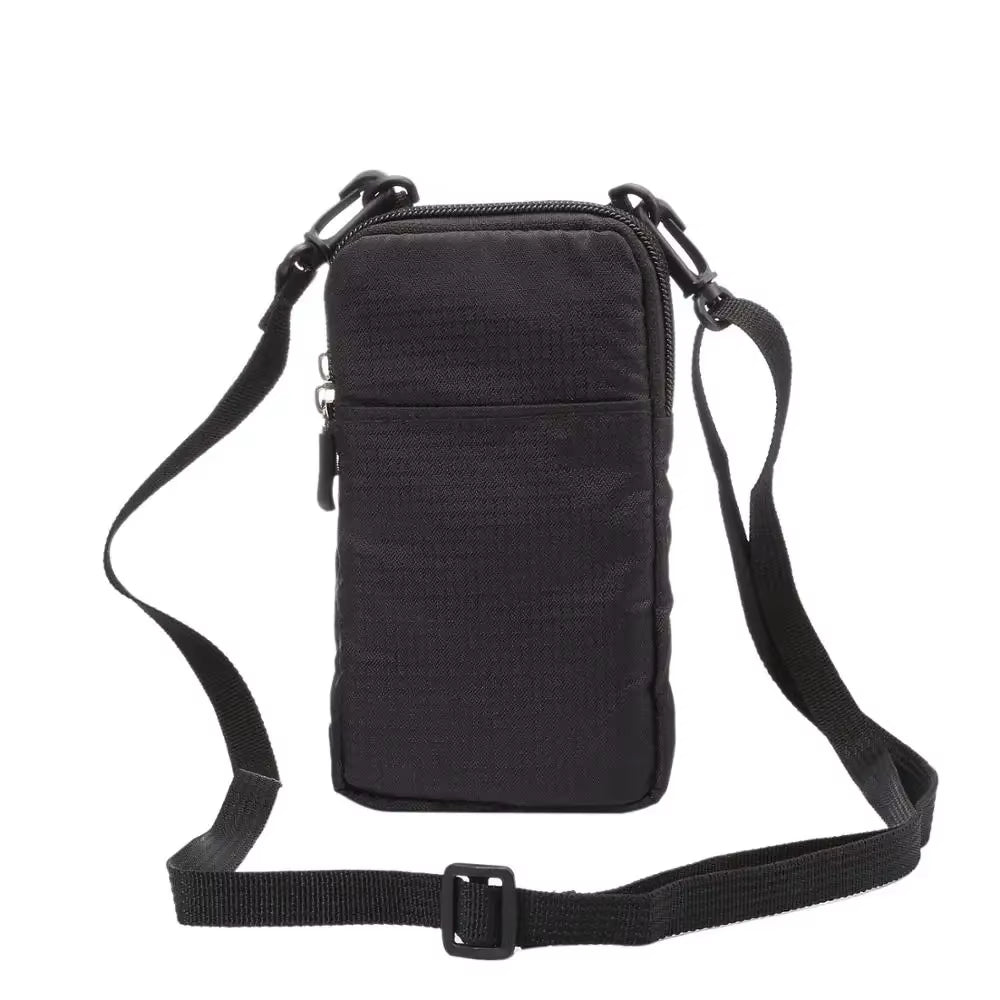 Men Fanny Pack Outdoor Sports Running Cycling Waist Bag Pack Woman Mini Shoulder Bag Wallet Case Dual Layer Zipper Phone Pouch