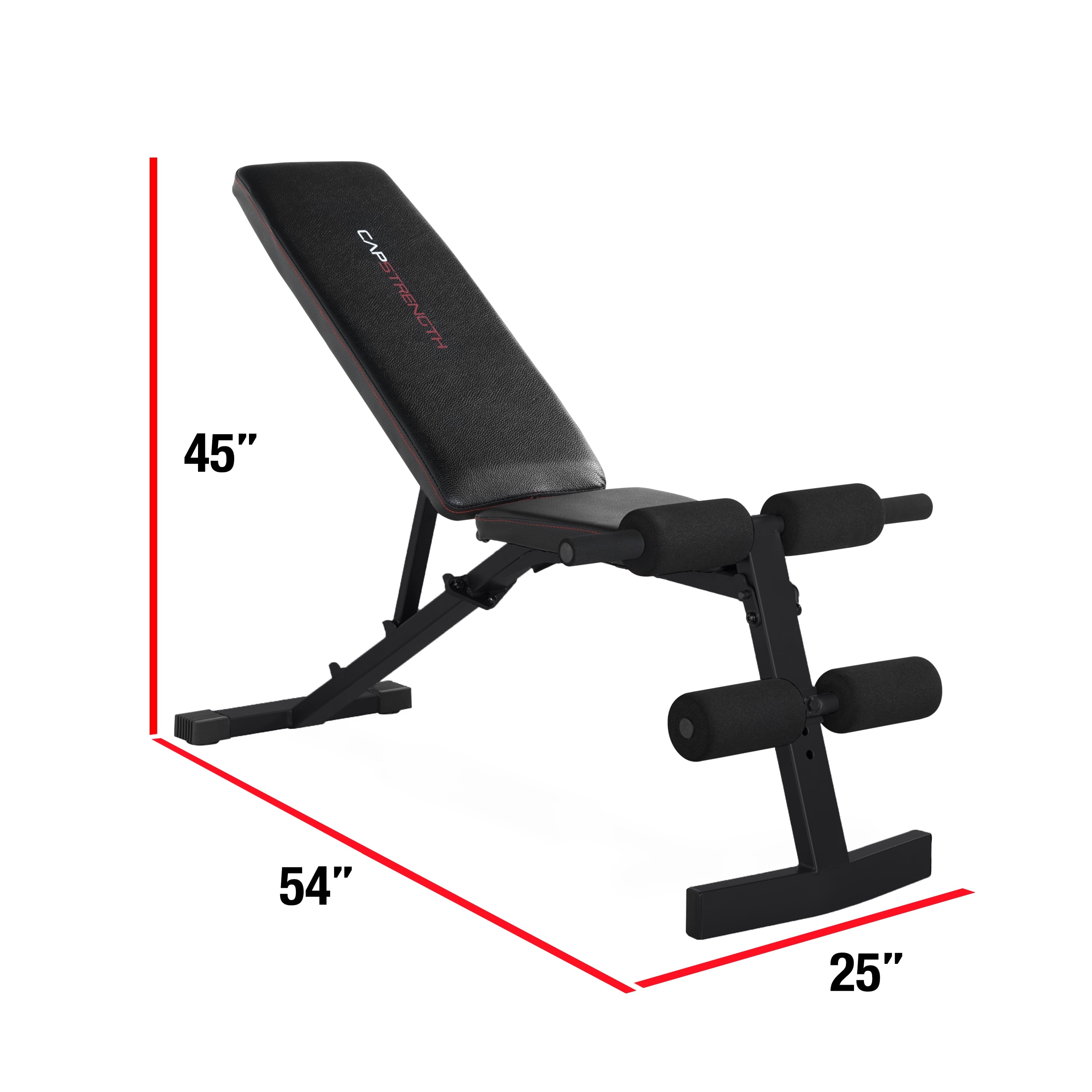 Strength Adjustable FID Weight Bench (600 Lb Weight acity), Black