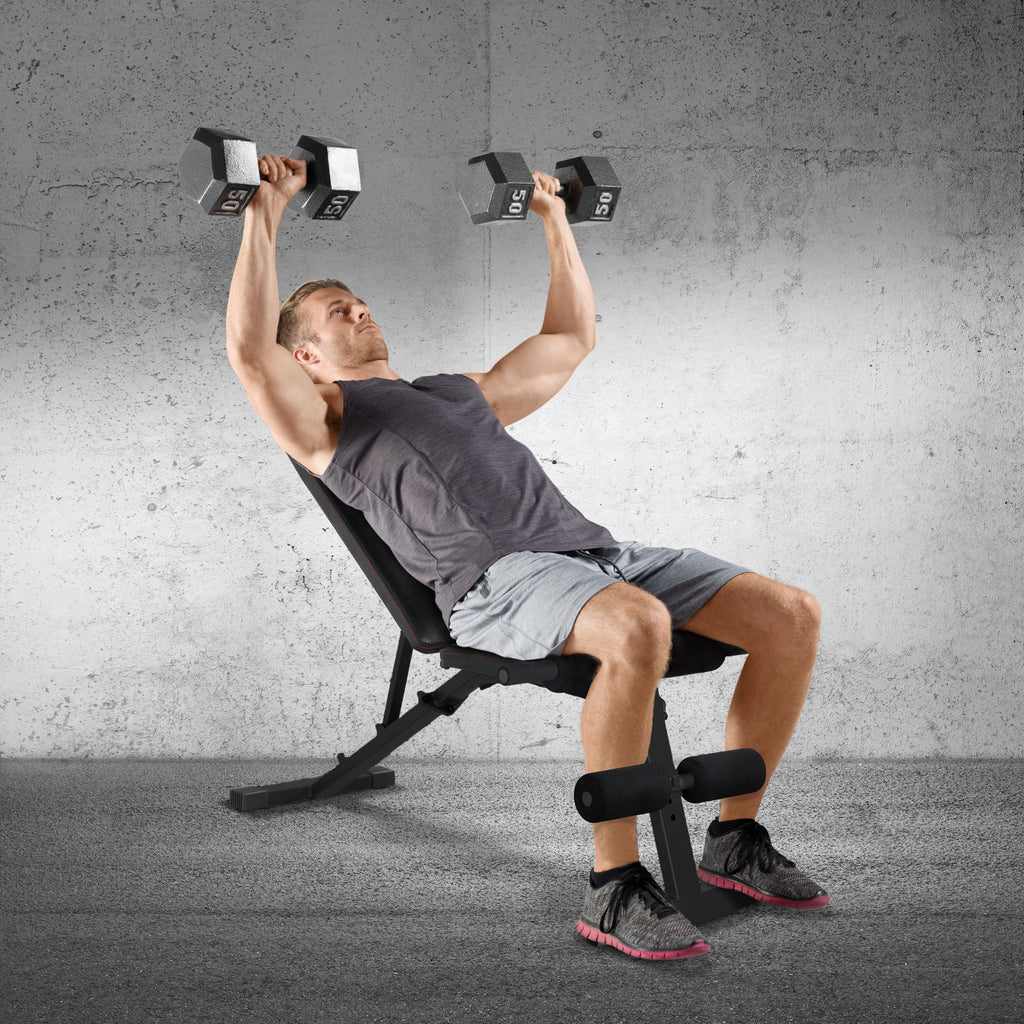 Strength Adjustable FID Weight Bench (600 Lb Weight acity), Black