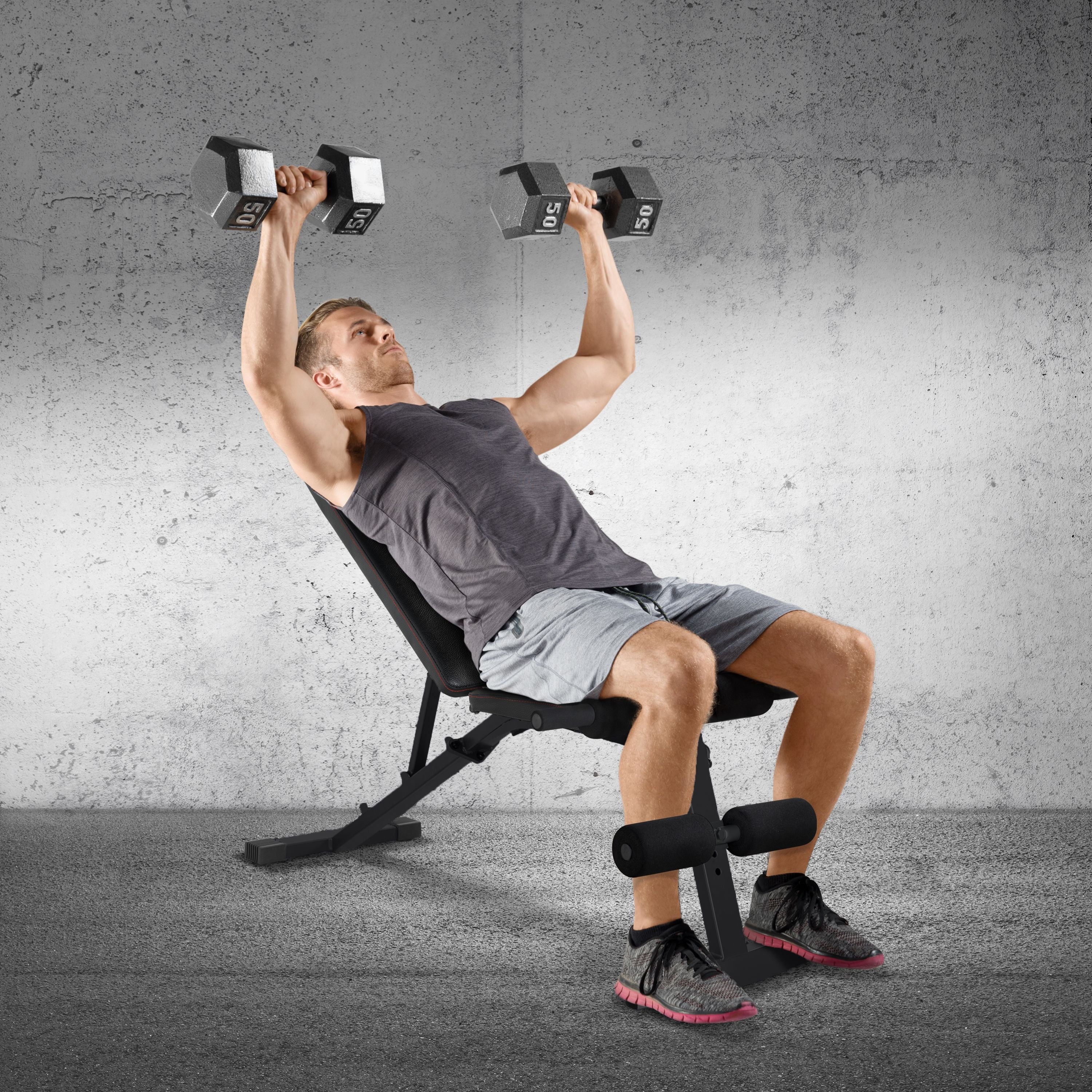 Strength Adjustable FID Weight Bench (600 Lb Weight acity), Black