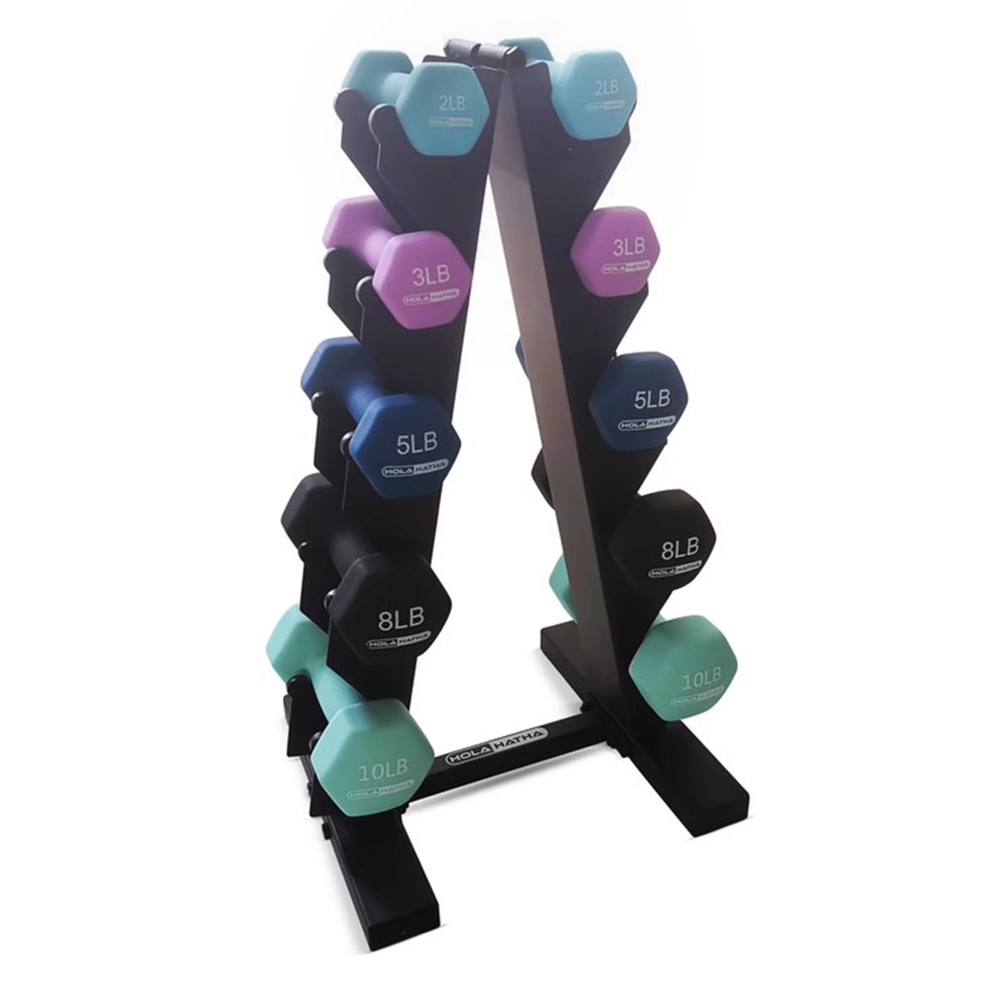2, 3, 5, 8, & 10 Lb Neoprene Dumbbell Weight Set W/ Rack, Pastel
